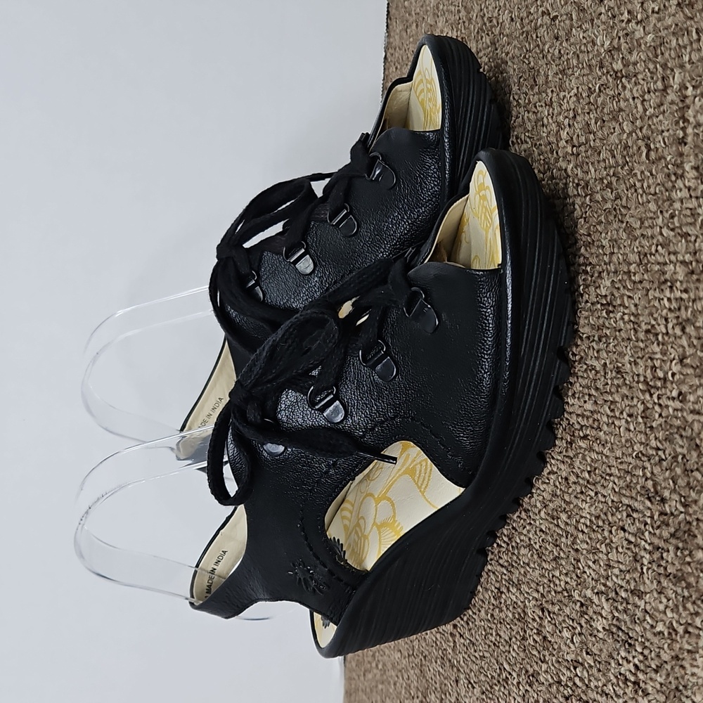 Fly London Black Wedges